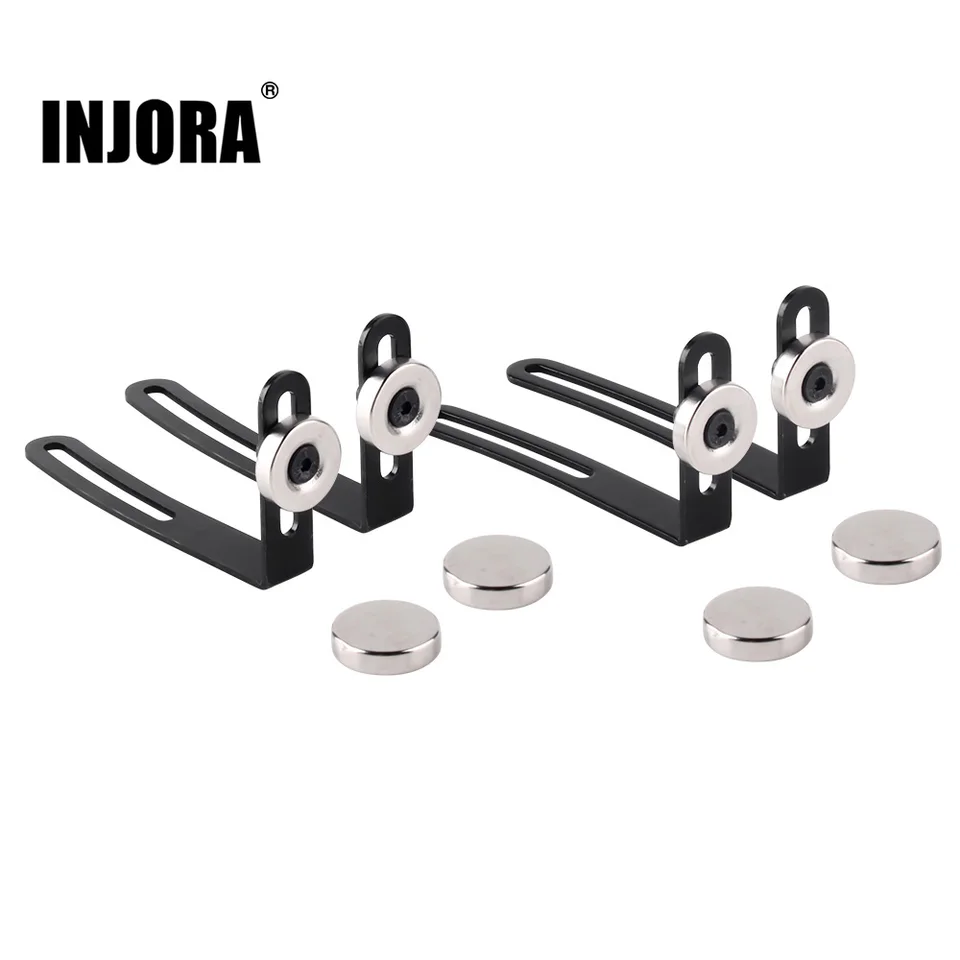 Injora 4ks RC Car Shell Mount Body Mount Metal L ° L s magnetom pre 1:10 RC Crawler Car Axial SCX10 90046 D90