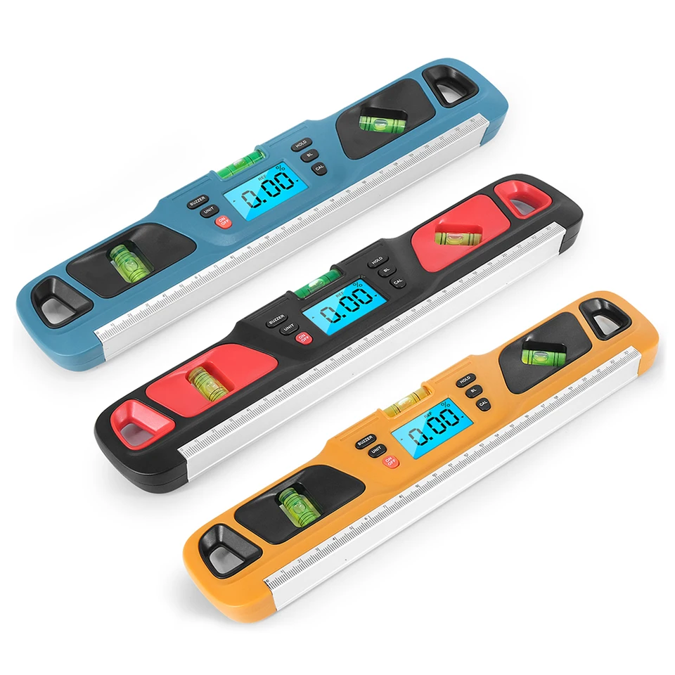 Inklinometer Horizontálna stupnica pravítko Bubble Elektrická úroveň protraktora digitálneho ducha úrovne 360 ​​stupňov Nálezca uhla