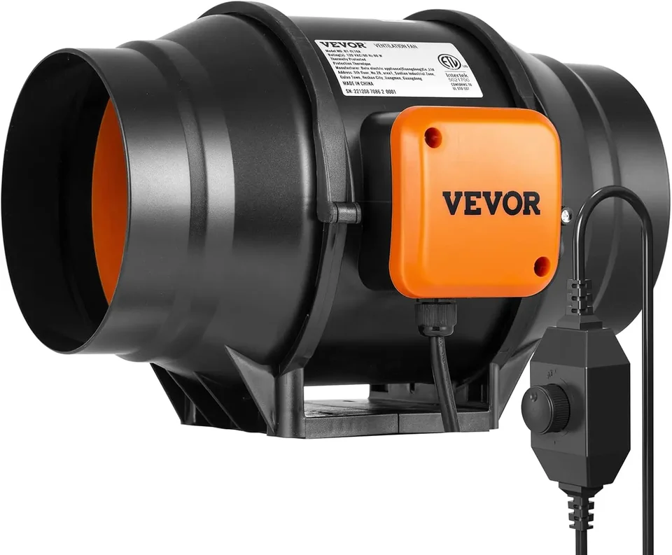 Inline ventilátor potrubia, 6-palcový 400 CFM s ovládačom s premenlivou rýchlosť