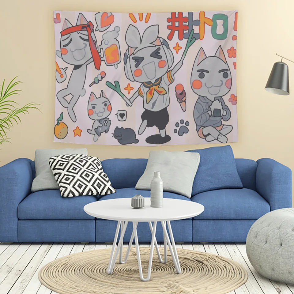 Inoue Toro Pink Room Decor Decor Utricy estetická dekorácia Bohemian elegantná stena dekorácie domova dekorácie doplnky gobelin anime