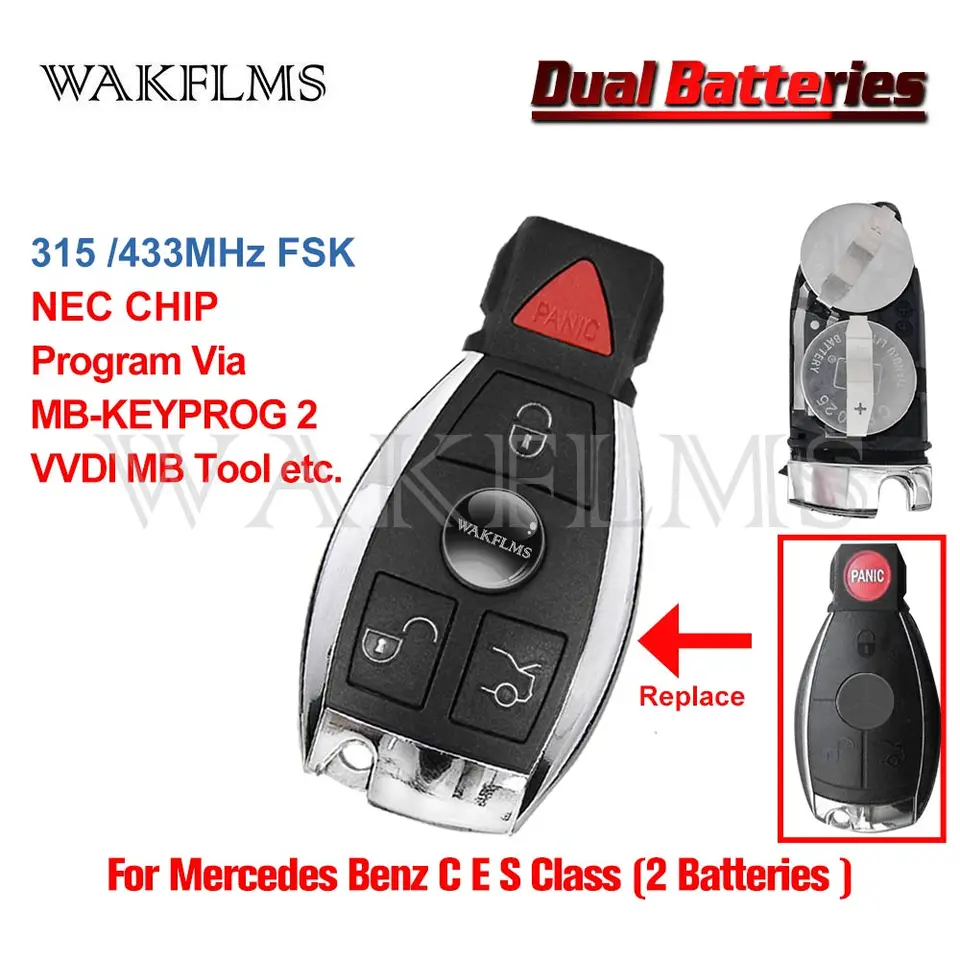 Inovované pre Mercedes Benz ABC Class W204 W203 W205 Vito C200 W163 A200 2000+ 315/433 MHz BGA a NEC SMART SMART DISPORE KLAD CARD