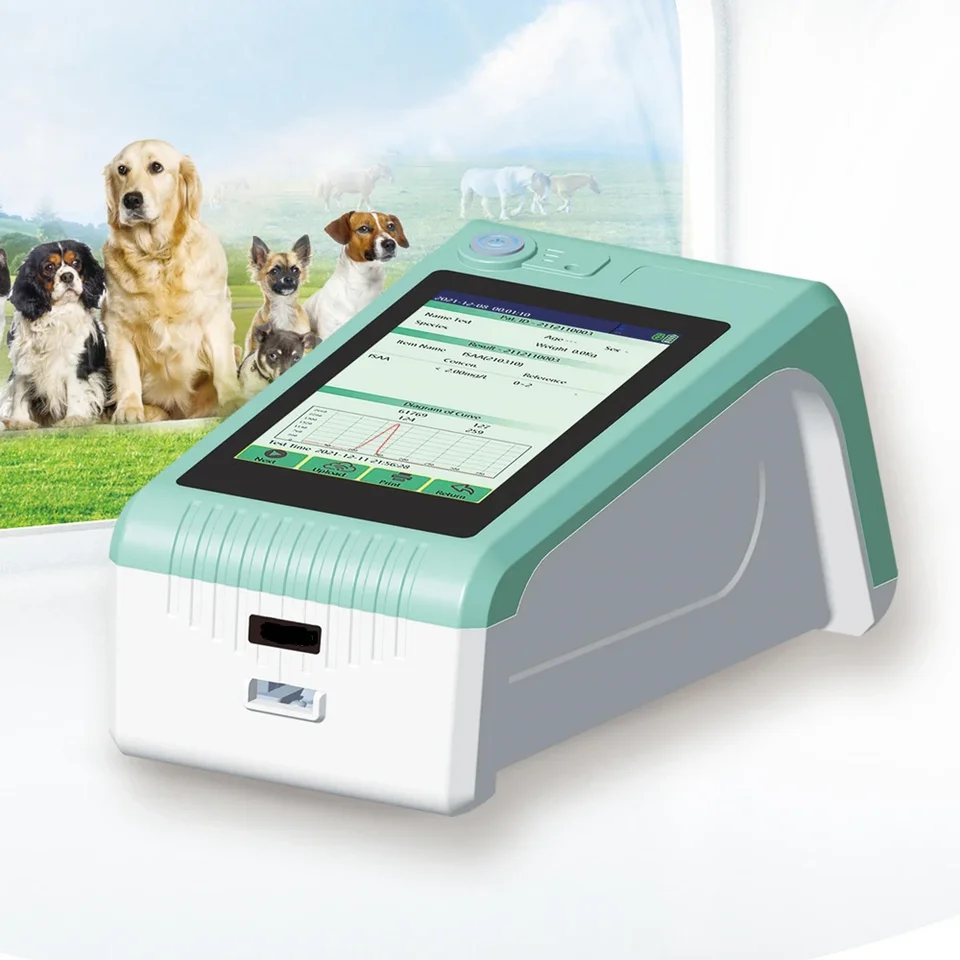 Inovácia Mini Automatický progesterón PET VET Veterinárny hormón Rýchly test POCT Fluorescencia Immunotest kvantitatívneho analyzátora