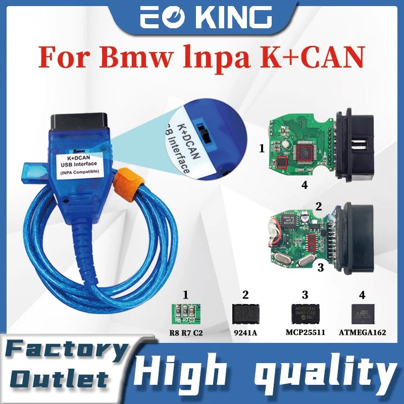 Inpa K+môže K+DCAN FT232RL Vhodný pre BMW Diagnostické nástroje