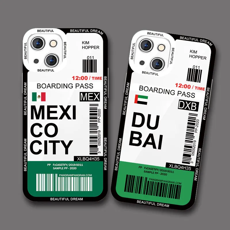 Ins Fashion Design New York Soul Tokyo Pass Pass Ticket puzdro pre iPhone 7 8 plus SE 13 12 11 14 Pro Max xs x xr Clear Cover