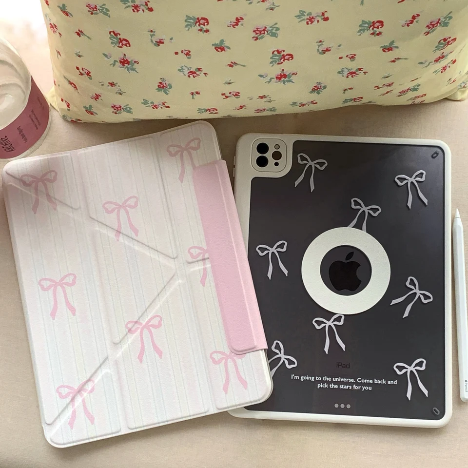 Ins Pink Bow s držiakom ceruzky pre iPad 10.2 iPad Air 5 4. generácia 10.9 2022 10. iPad 9,7 5 6. 2018 2021 2024 Prípad Pro11