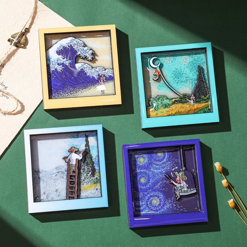Ins roztomilý karikatúra van gogh dvojrozmerná slávna maľba Chladnička Magnet Prispôsobený kreatívny magnet chladnička dekorati