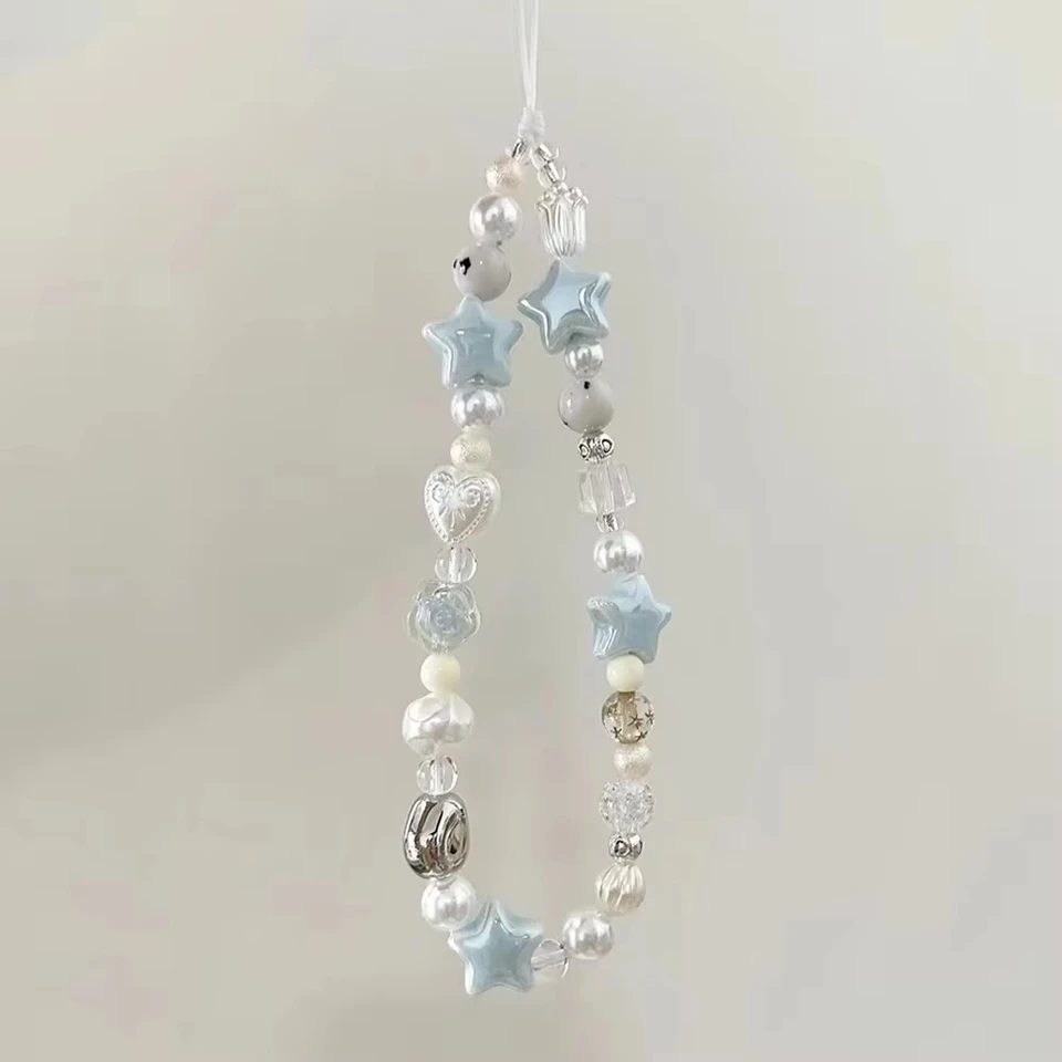 Ins Star Pearl Beads Trender Trendy prívesok pre iPhone Samsung Universal Accessories Lanyard Závesné lano pre dievčenský prívesok