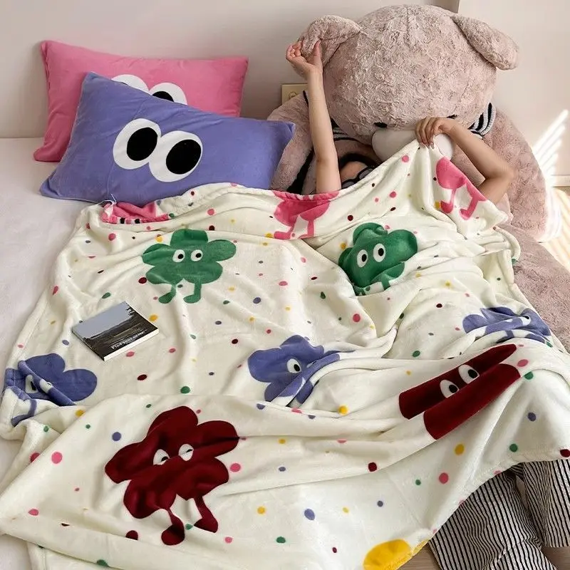 Instagram Kórejský čerstvý obojstranný plyšový plyšový prikrývka Dekorácia pohovky Dekorácia pokožka priateľská koralová plyšová prikrývka dvojitá osoba