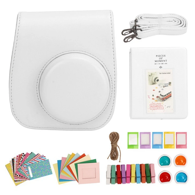 Instant Camera ochranná taška PU puzdro pre fujifilm Instax Mini 12 s albumovými filtrami farebné rámy nálepky