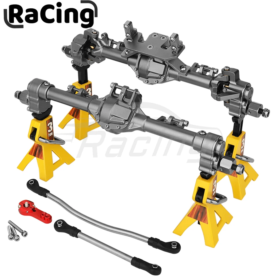 Integrovaná hliníková zliatina predného zadného portálu Servo Riadiaci tyč pre 1/10 RC Axial SCX10 II Rock Crawler Car Modalizácia automobilu