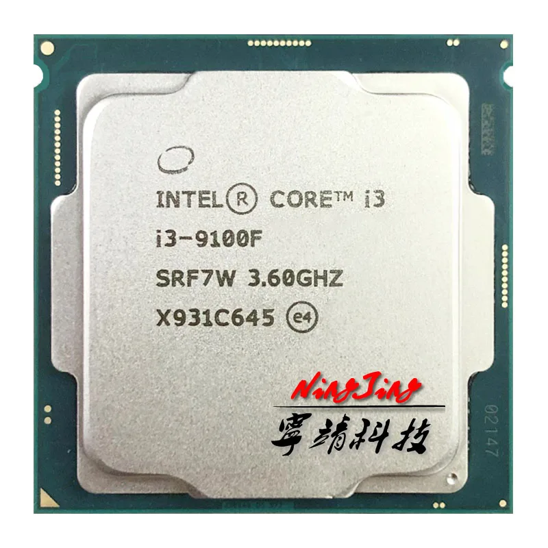 Intel Core I3-9100F I3 9100F 3,6 GHz Použil SRF7W /SRF6N Quad-Core Quad-Thread CPU 65W 6M LGA 1151