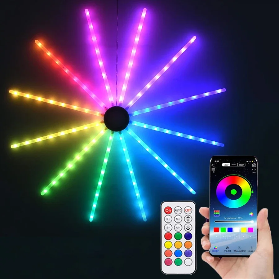 Inteligentná aplikácia LED Firework Light App ovládaná DreamColor LED LED STARBURST LIGHT OUTDOROUR HAGING FIREWORKS Light Garland