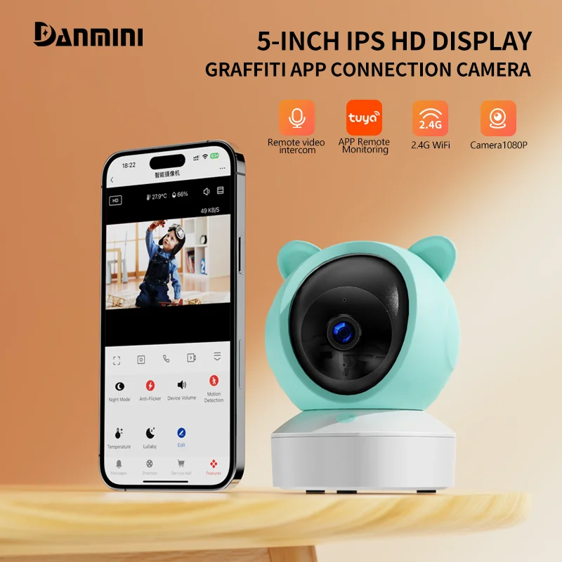 Inteligentná aplikácia TUYA INDOOR Security Baby Home Monitoring System Obojsmerná pomocná audio mama