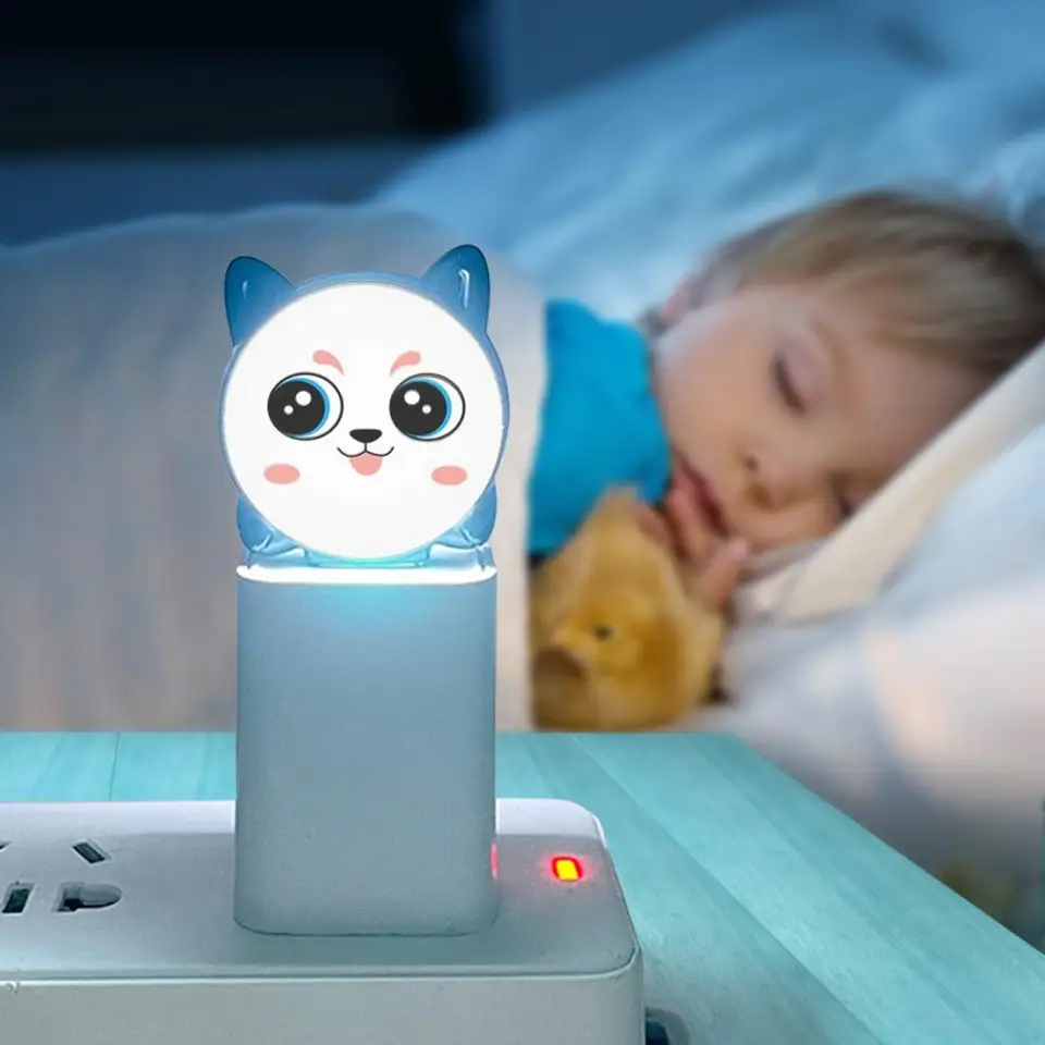 Inteligentná hlasová lampa USB rozhranie roztomilý CAT English Soft Lights Ochrana očí Ochrana Pohodlné hlasové ovládacie spínač Nočné svetlo