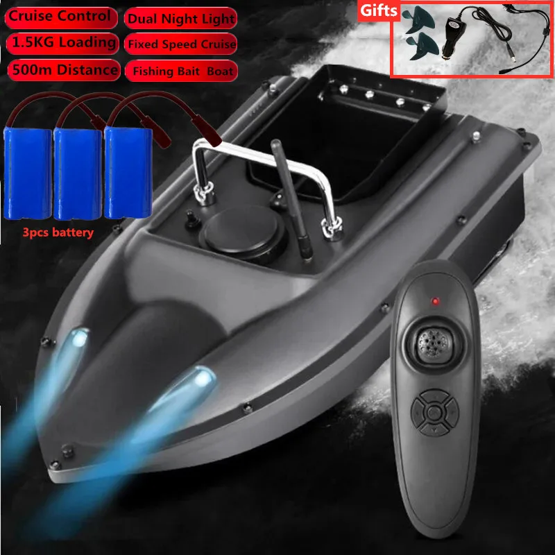 Inteligentná rýchlosť plavby Cruise Control Rybárska návnada 500 m 1,5 kg Zaťaženie duálneho motora Dual Night Light Finder Finder RC Nest Loď