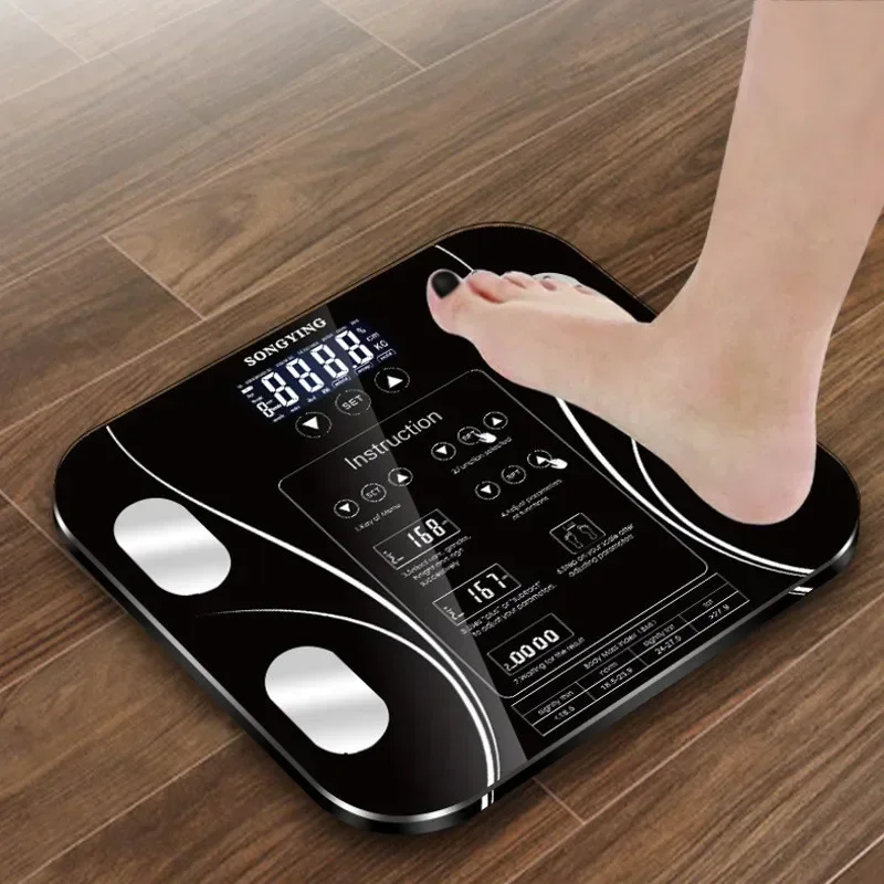 Inteligentná váha Bluetooth Bluetooth Body tuk Stupnica inteligentná presnosť LED Displej domáce meranie hmotnosti