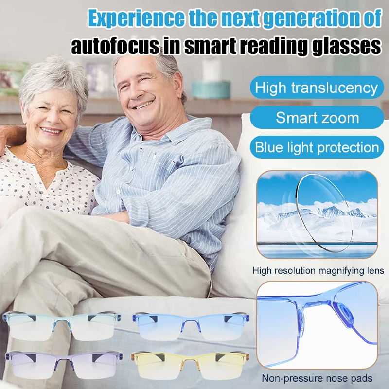 Inteligentná zoom Presbyopia Progresívne automatické nastaviteľné protiblue svetlo inteligentné okuliare Presbyopia