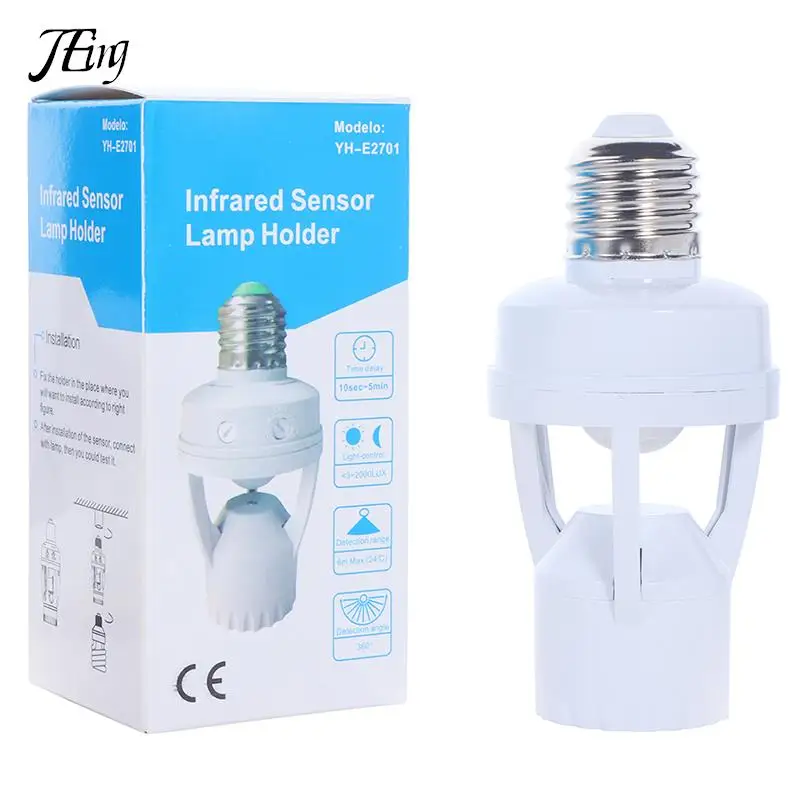 Inteligentná žiarovka prepínač 6a 220V PIR Indukcia Infračervený pohybový snímač E27 LED žiarovka LAMP Držiak držiaka Socket Adaptér prevodník adaptéra