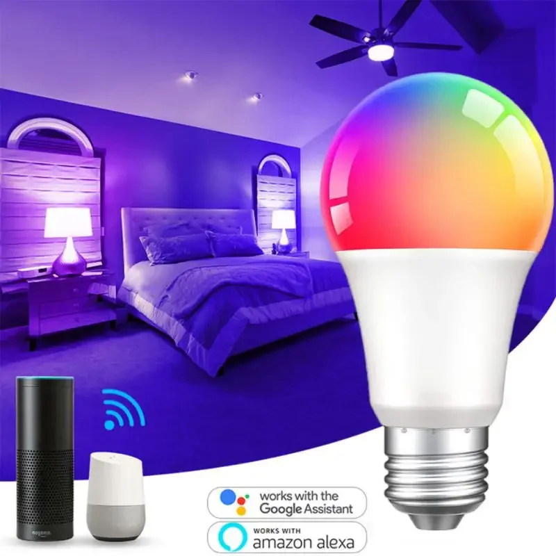 Inteligentná žiarovka Smart Home Energy Saving 12W 15W 18W TUYA Dimmable Color Podpora Alexa Google Home RGB LED Timér Zigbee