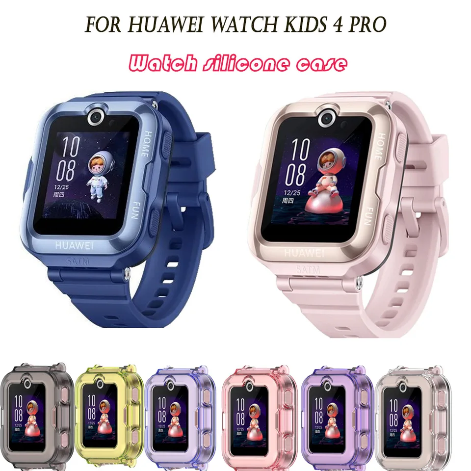 Inteligentné hodinky silikónové puzdro pre Huawei Kids Sledujte 4Pro polovičné balenie shellu Full Bumper Cover Cover Ochranné ochranné príslušenstvo