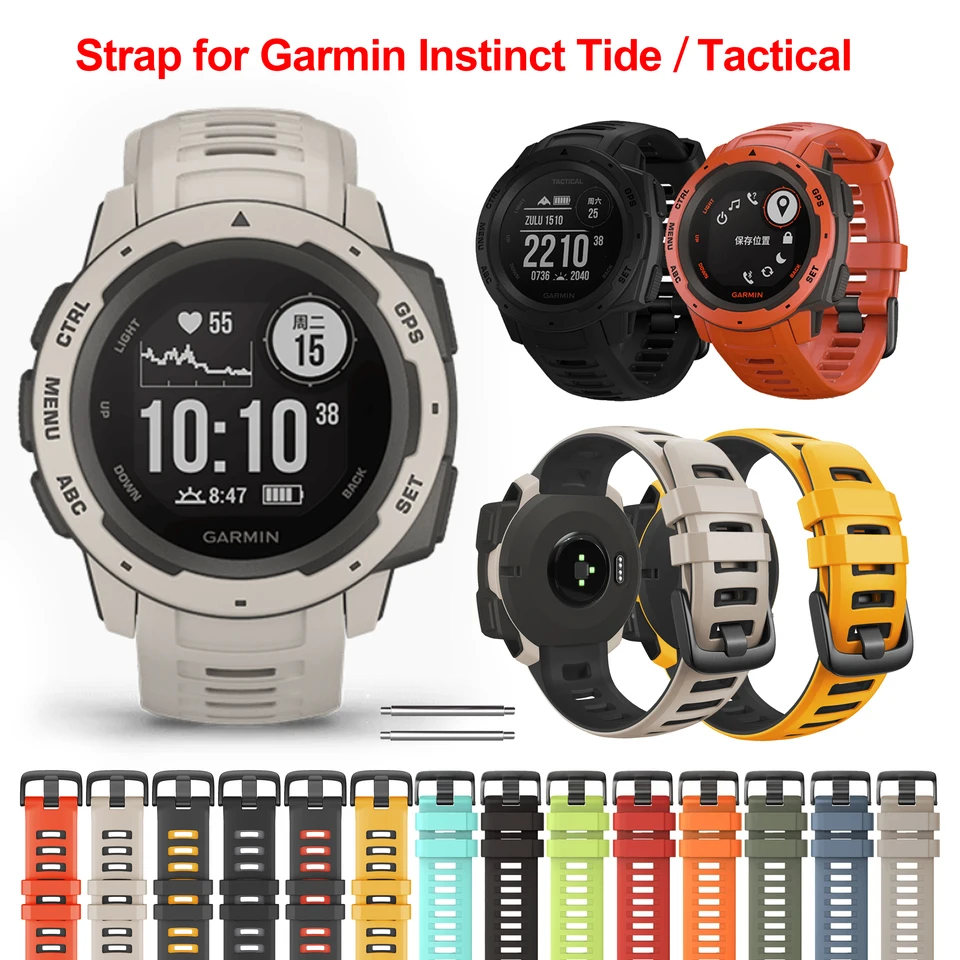 Inteligentné hodinky Silikónový remienok pre Garmin Instinct Solar Sports náramok náramku pre garmin inštinkt Tide/Esports/Solar/Tactical