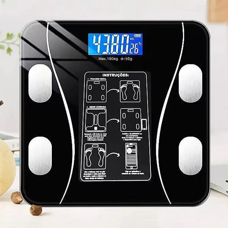 Inteligentné nabíjanie na nabíjanie na nabíjanie elektronického váženia v mierke domácnosti Bluetooth pre dospelých váha tuk