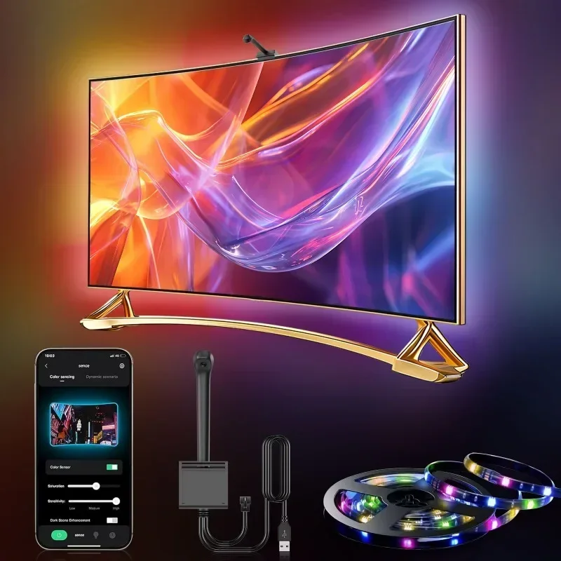 Inteligentné prostredie LED podsvietenia LED s fotoaparátom RGBIC USB LED LEGGLE SLEPE TV TV Synchronizácia