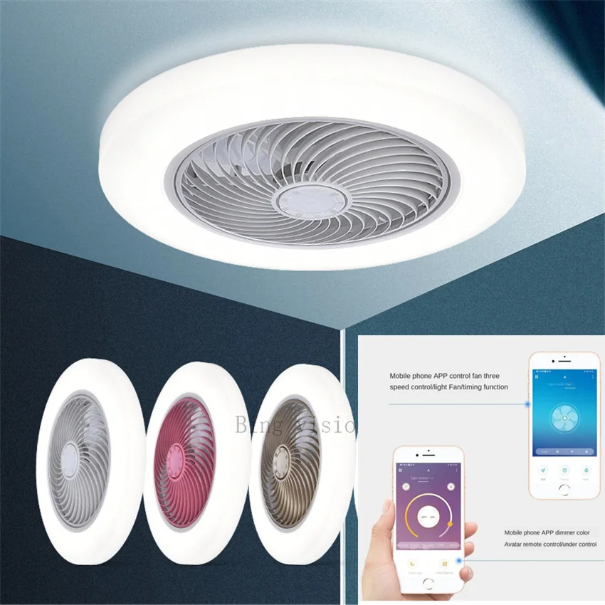 Inteligentné ventilátory stropného ventilátora so svetlami diaľkové ovládanie spálne dekor ventilátor Ventilátor Air Air neviditeľné čepele zatiahnuteľné ticho