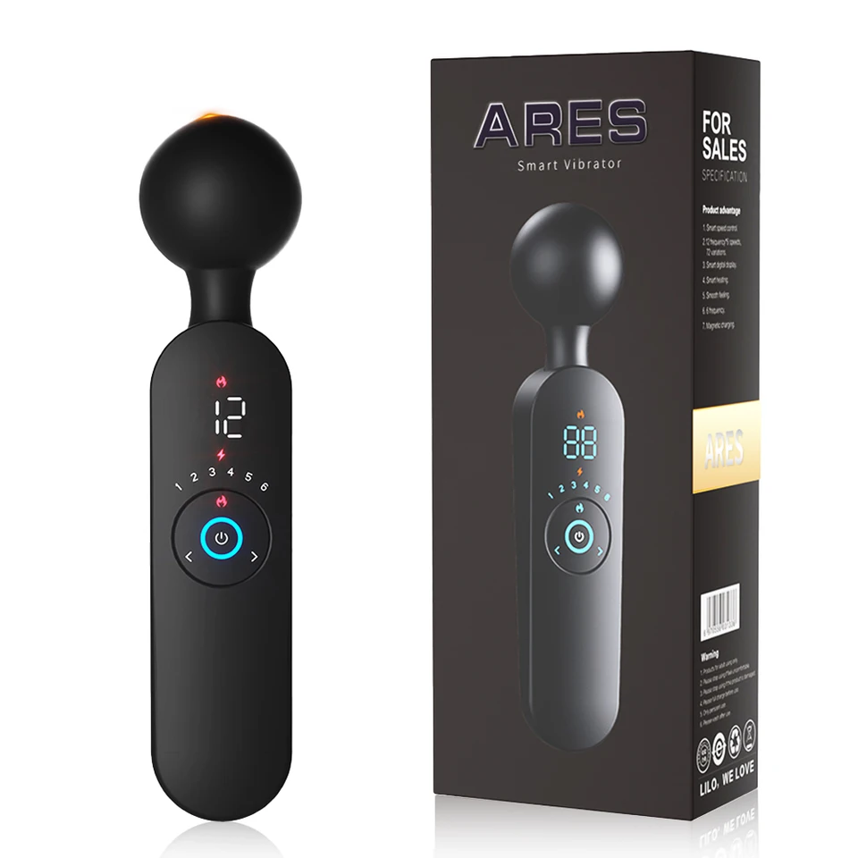Inteligentné vykurovanie AV Vibrator Digital Display Magic Wand G-Spot Stimulátor klitorisu 12 Mode 6 Sexuálne hračky pre ženy pre ženy japonské hračky