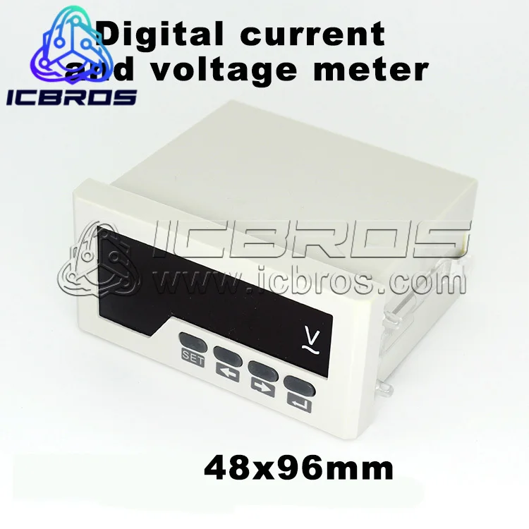 Inteligentný jednoznačný digitálny displej AC Ammeter, veľkosť voltmetra 48 * 96 mm 48 96