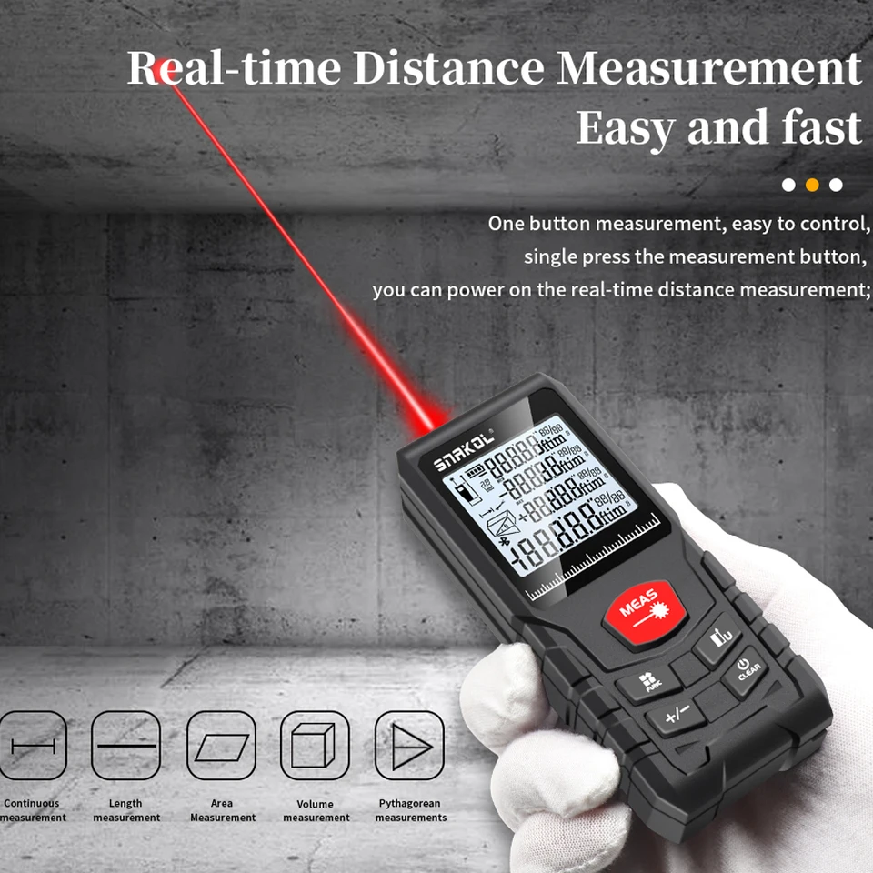 Inteligentný laserový diaľkový diaľkomer digitálny laserový merač vzdialenosti 50 m 70m 100 m 120 m finder 30