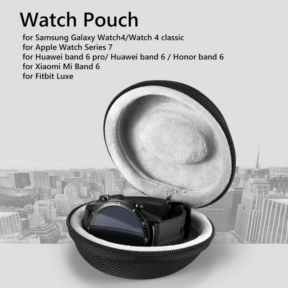 Inteligentný náramok Ochranné puzdro Prenosné inteligentné hodinky Storage Bag Eva plyšový zips s nárazom proti pádu pre Samsung Galaxy Watch4