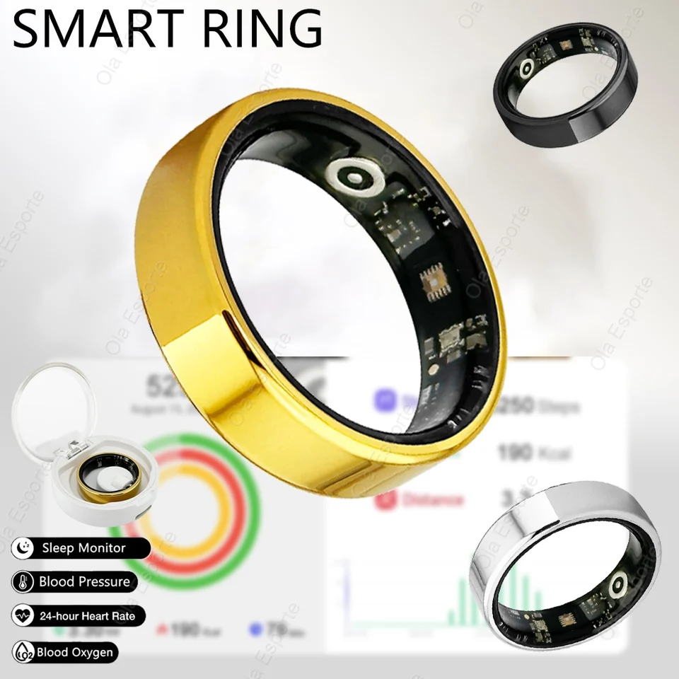 Inteligentný prsteň pre ženy Men srdcová frekvencia Krv Kyslík Monitorovanie spánku Zdravie Sport Tracker IP67 Vodotesné Smartring pre Xiaomi 2024