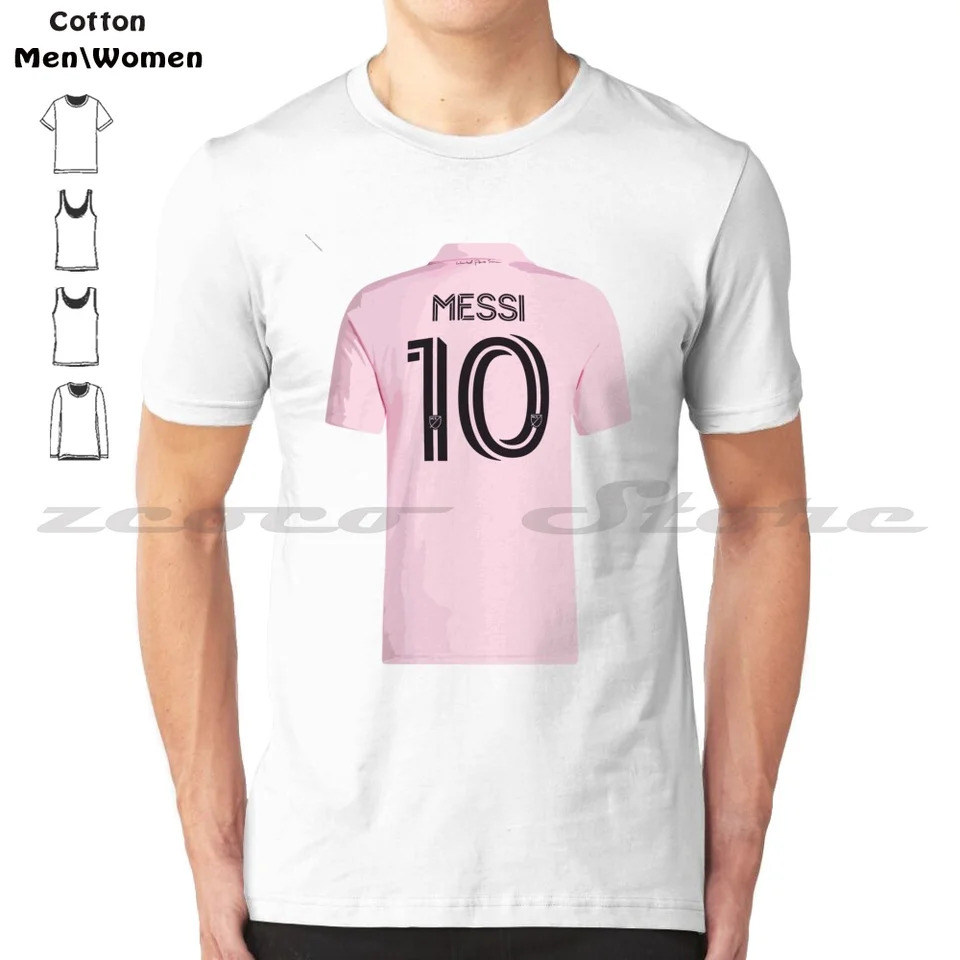 Inter Miami Jersey Art 100% bavlnená muži a ženy mäkké módne tričko futbalové futbalové futbalové internety Inter Miami Pink Goat Player Argentína