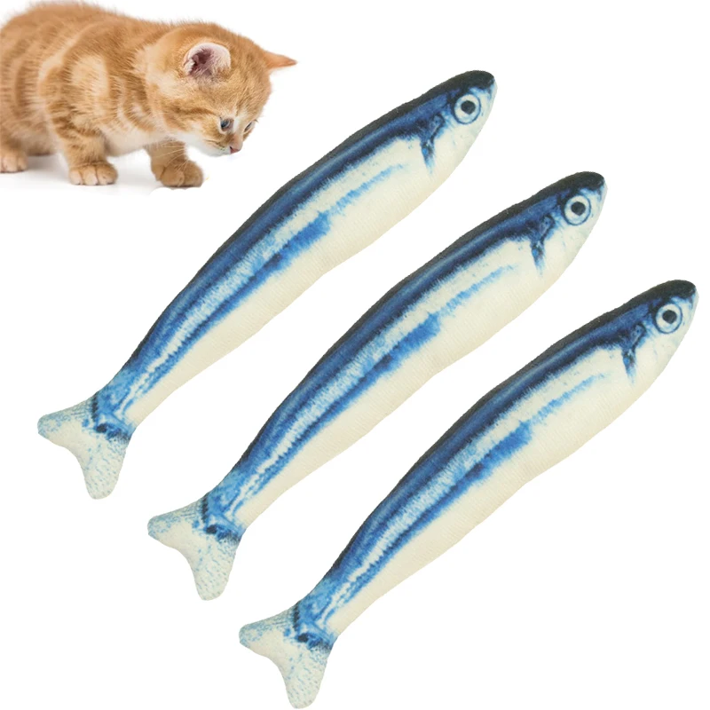 Interactive Cat Fish Toy Soft Plush Kitten Kicker Toys Cat Exercise Kitten Teething Chew Toy