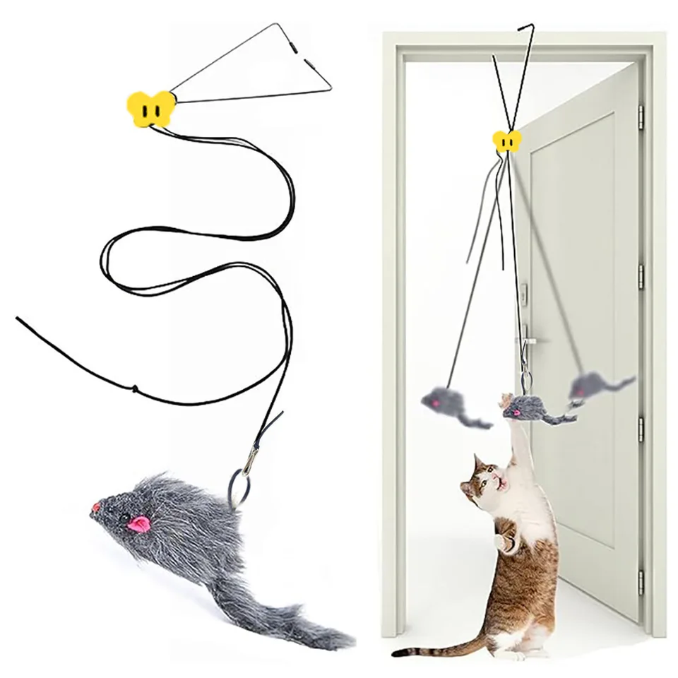 Interaktívne mačacie hračky na hračky Hračky pre mačku Hračka zatiahnuteľné hračky Funny self-hey mačiatko poškriabané hračky myši Pet Hray Pet 1pc