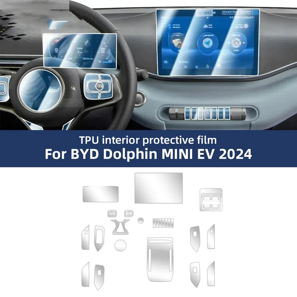 Interiér TPU pre BYD Dolphin Mini EV Seagull 2024 Ochranný film Ochrana proti prevodovke prevodovky prevodovky Automobilóna navigačnej obrazovky