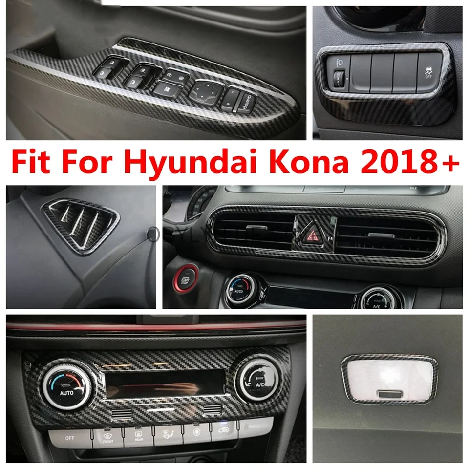 Interiér uhlíkových vlákien pre Hyundai Kona 2018 - 2023 VÝSTRAHA LAMP SVETLO VÝSTREJ VIAC VIAC VIAC