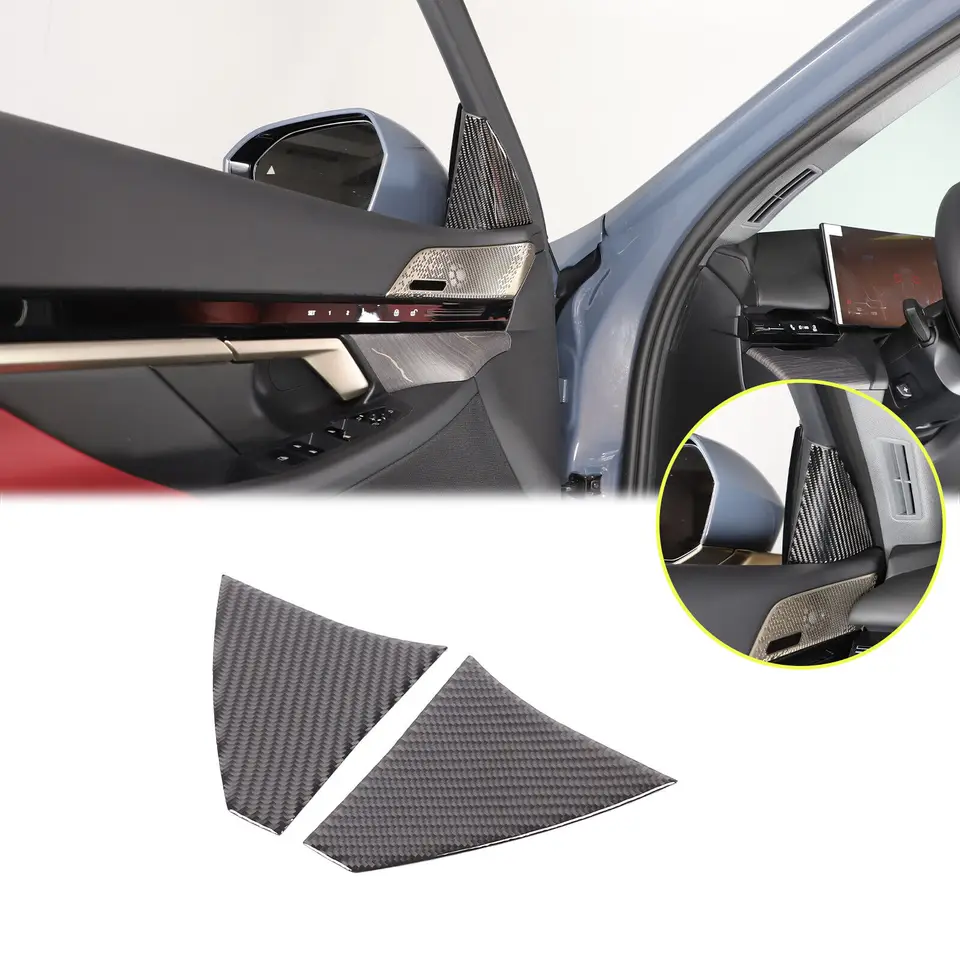 Interiérové ​​dvere automobilového vlákna Interiérové ​​dvere Stĺpky Trojuholníka pre nálepku pre BMW 5 Series G60 G61 2024-2025 Stylingové dekorácie Doplnky