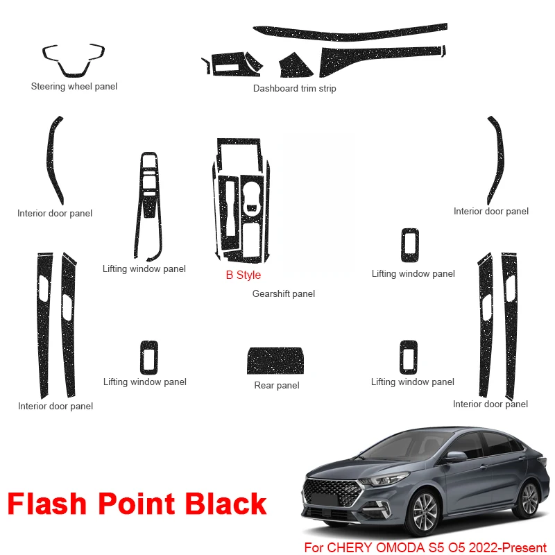 Interiérový nálepka automobilu pre Chery Omoda S5 O5 2022-2025 Zdvíhací okenný panel Dozkávanie prevodovky Dashboard Autoaccessory