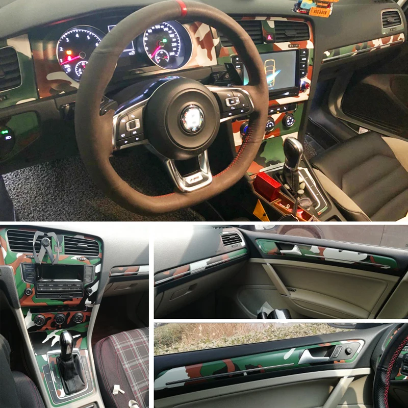 Interiérový šport Červené nálepky na ochranu uhlíkových vlákien Fibry nálepky auto automobilový štýl pre VW Volkswagen Golf 7 MK7 GTI Príslušenstvo