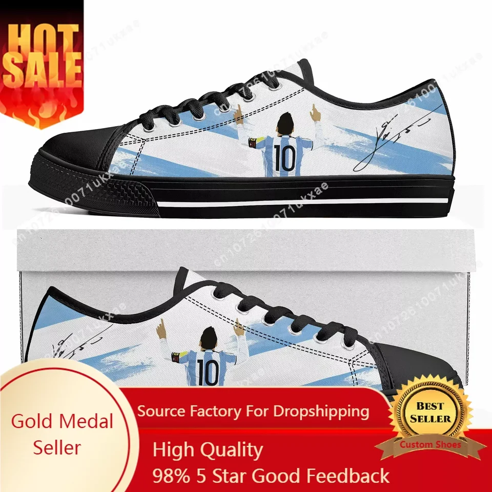 Internacionálny futbalový futbal Miami č. 10 Argentína Low Top tenisky pánske dámske teenager ležérne obuv Canvas Sneaker