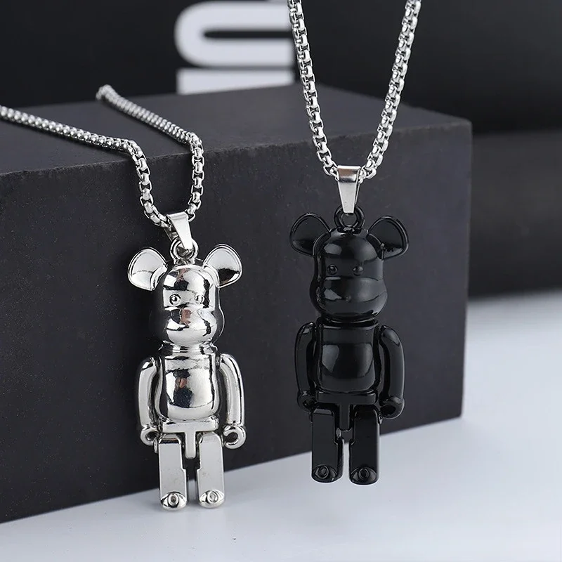 Internetová celebrita osobnosť hip hop pár násilný medveď prívesok na ulici punk rockový sveter retiazka príslušenstvo Muži trendy