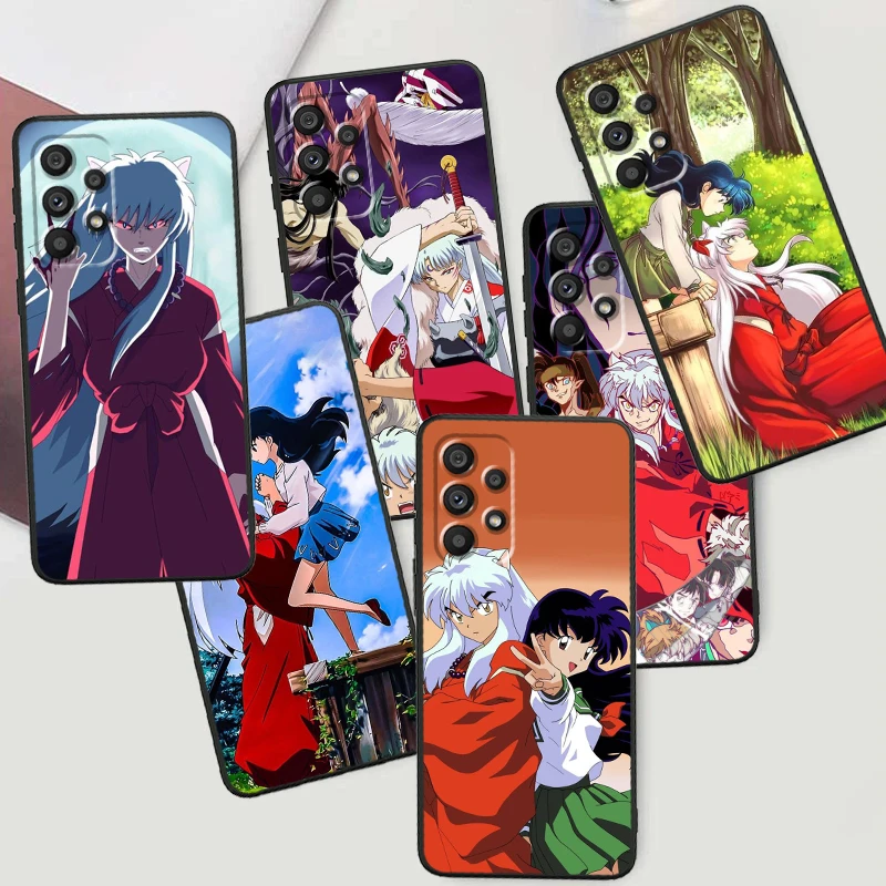 Inuyasha Anime Comics Art pre Samsung A53 A52 A33 A32 A51 A71 A21S A13 A73 A55 A22 A23 A35 A72 A54 A54 A12 5G Black TPU Telefónne puzdro