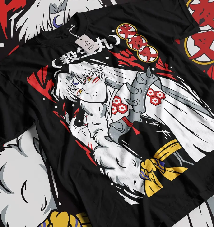 Inuyasha Sesshomaru Red Moon Inu yasha anime manga tričko Tričko Tričko Všetky veľkosti