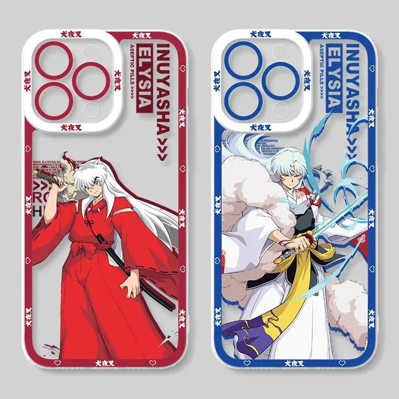 Inuyashas Anime Case pre Samsung Galaxy S23 S24 S22 Ultra S21 S20 Fe Poznámka 20 10 plus A15 A25 A35 A55 Mäkký kremíkový číry pokry