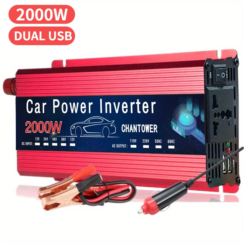 Invertor energie automobilu 12V 220V Dual USB 500W 1500W 2000 W Universal Socket Solar Inverter pre telefón, iPad, laptop