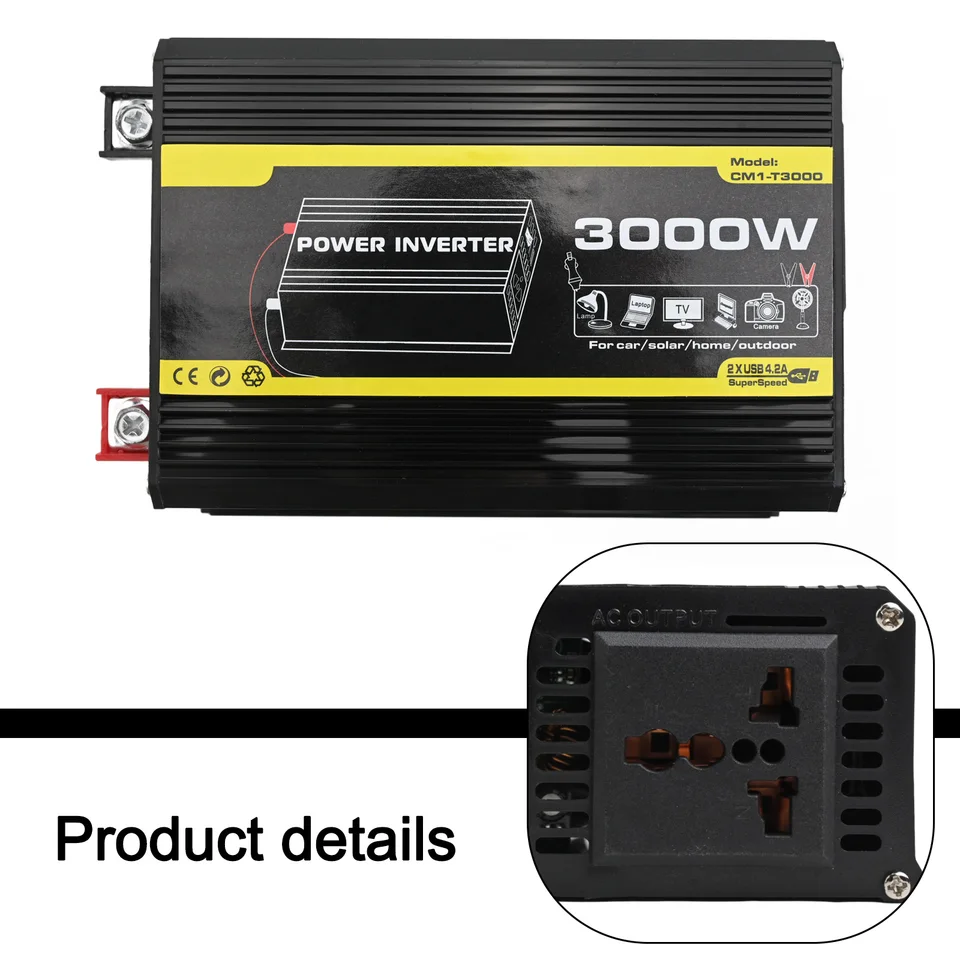 Invertor prevodníka vlny 12V až AC 220V/110V 500 W automatické diely Elektronické príslušenstvo upravené nové praktické