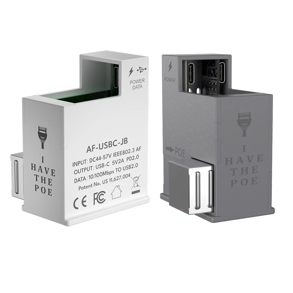 Inwall Tablet iPad Charger Poe Adapter Poe+ na USB-C Power aj dodávanie údajov 100 Mbps Speed ​​Speed ​​Speed ​​USBC 2,0 5V, 9V, 12V, 15V, 20V