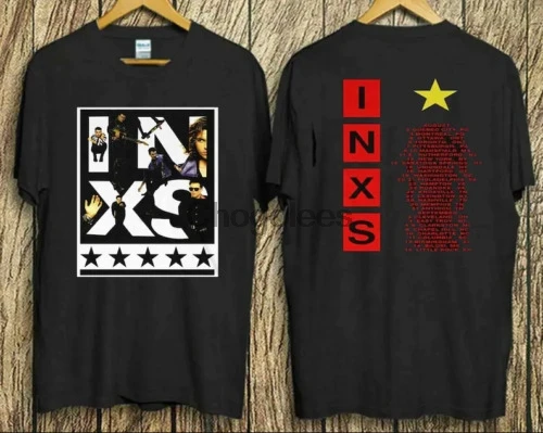 INXS volá všetky národy Tour Music Gift pre priateľa Black Unisex T-Shirt S-5XL